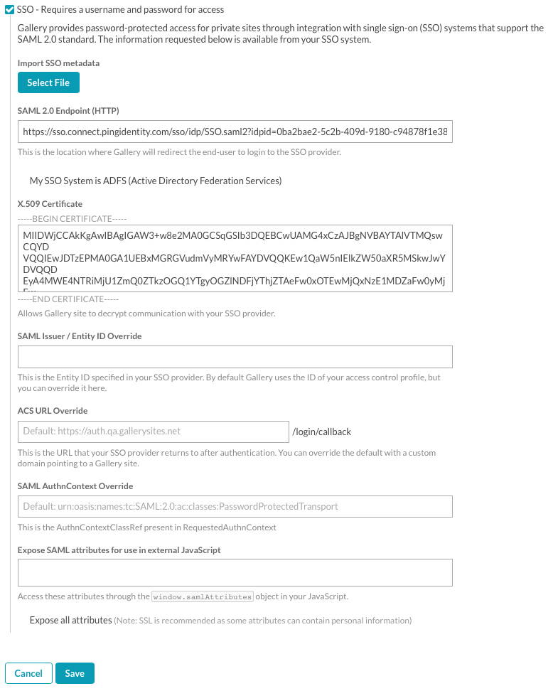 Liste der Profile